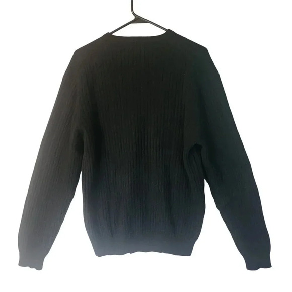 Tasso Elba 100% Cashmere Sweater Black V-Neck Long Sleeve Pullover Size Medium - Picture 5 of 13